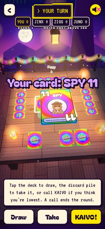 A Spy card shown big after a peek